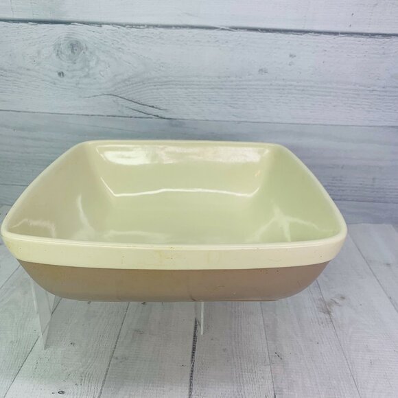 Natural Elements Beige Taupe 3 Qt Square  Stoneware Lasagna Casserole Dish Pan - Picture 4 of 8